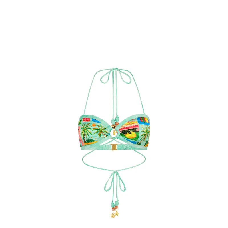 Strappy Ring Tie Crop Top - Ocean Honey made by Kulani Kinis