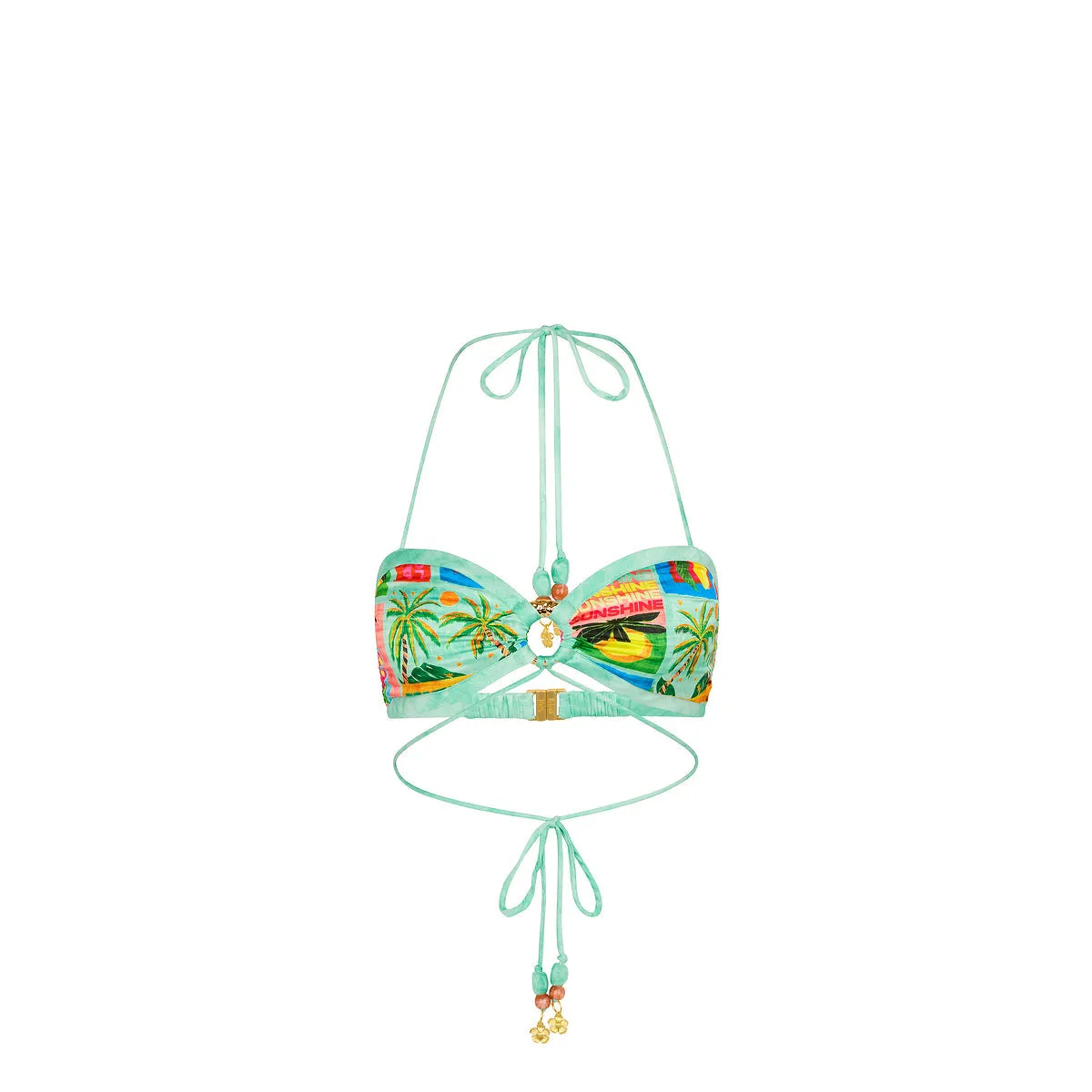 Strappy Ring Tie Crop Top - Ocean Honey sold by Kulani Kinis