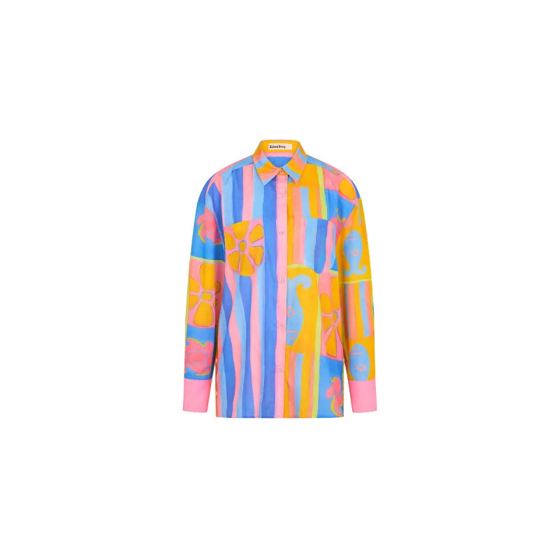 Long Sleeve Beach Shirt - Seaside Stripe made by Kulani Kinis