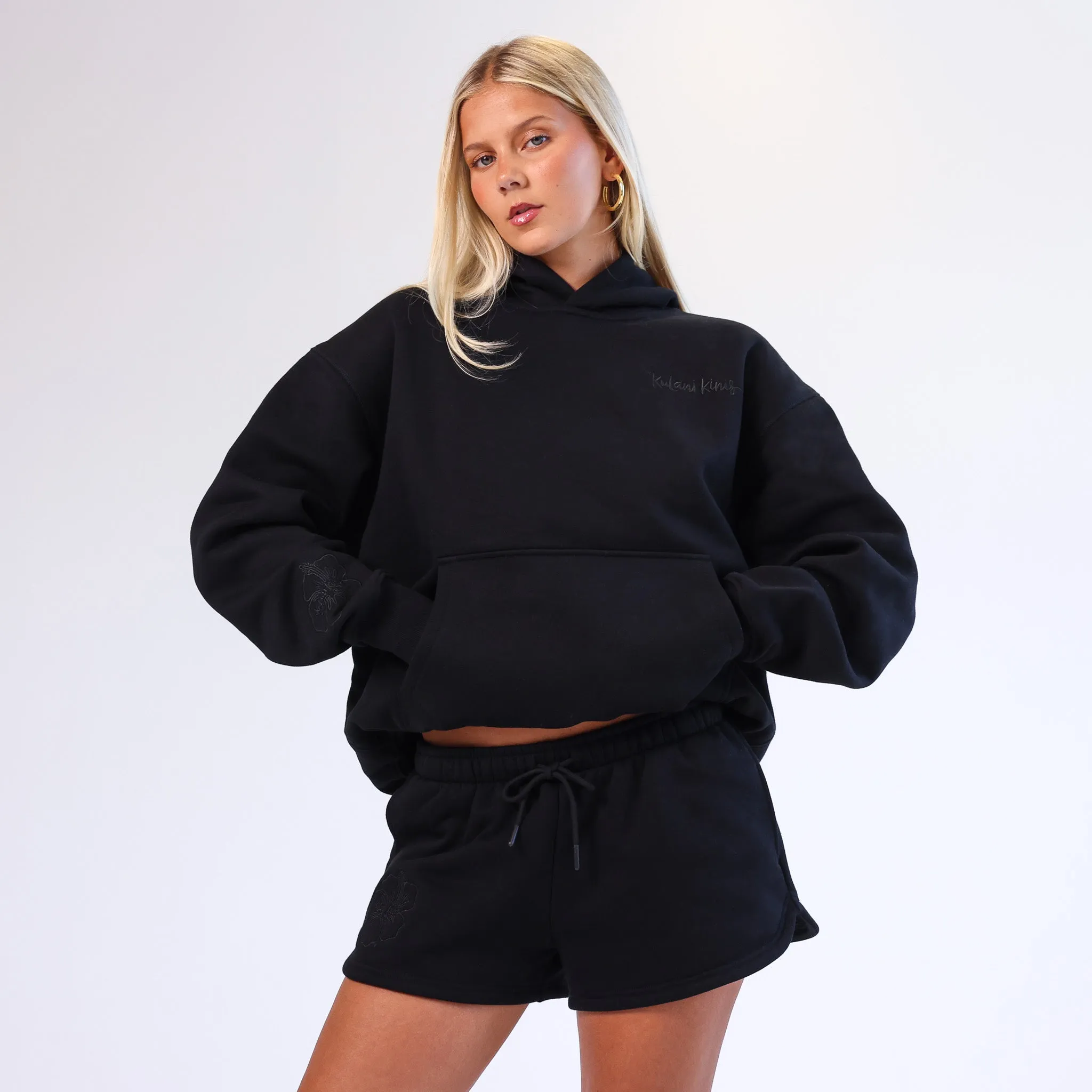 Embroidered Track Shorts - Twilight Black sold by Kulani Kinis product image thumbnail 3