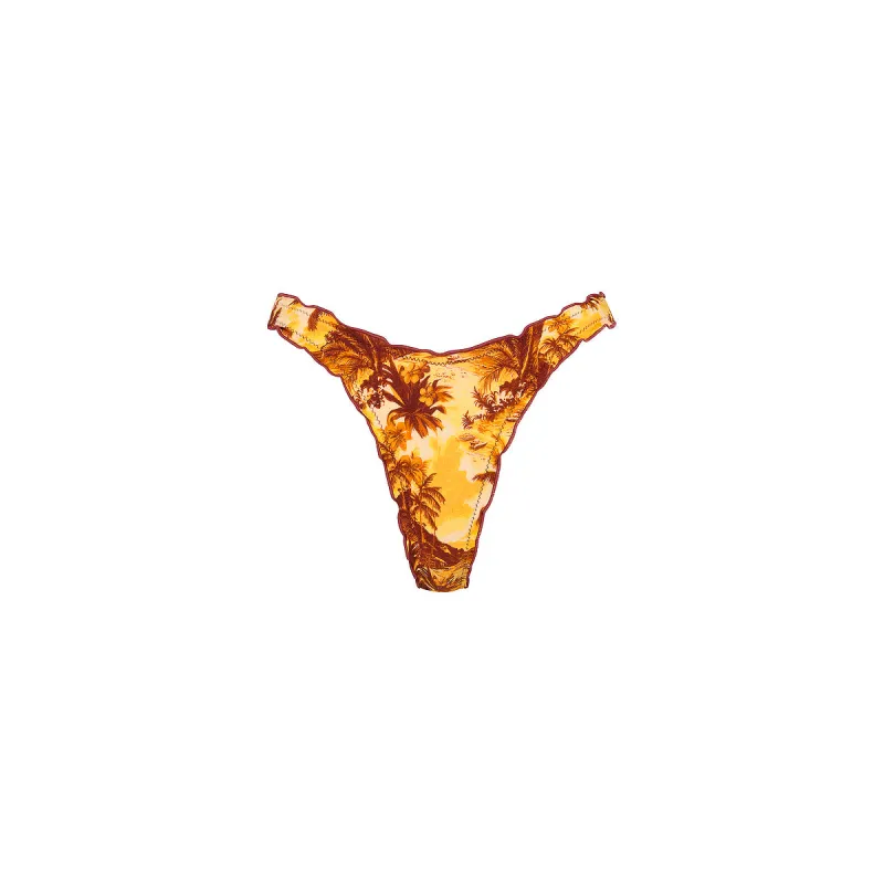 Lettuce Edge Thong Bikini Bottom - Vintage Vacay made by Kulani Kinis