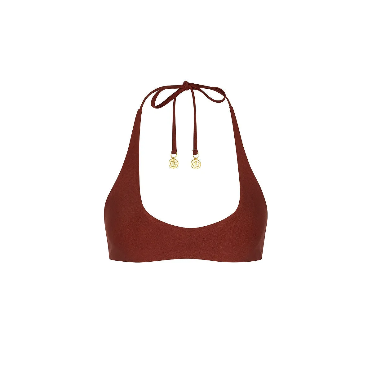 Scoop Mini Halter Crop Bikini Top - Cinnamon Sugar sold by Kulani Kinis