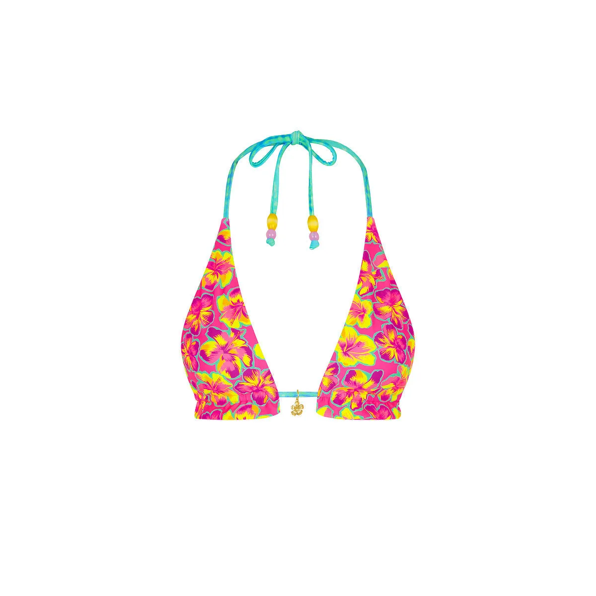 Frill Halter Bralette Bikini Top - Sun Pop sold by Kulani Kinis