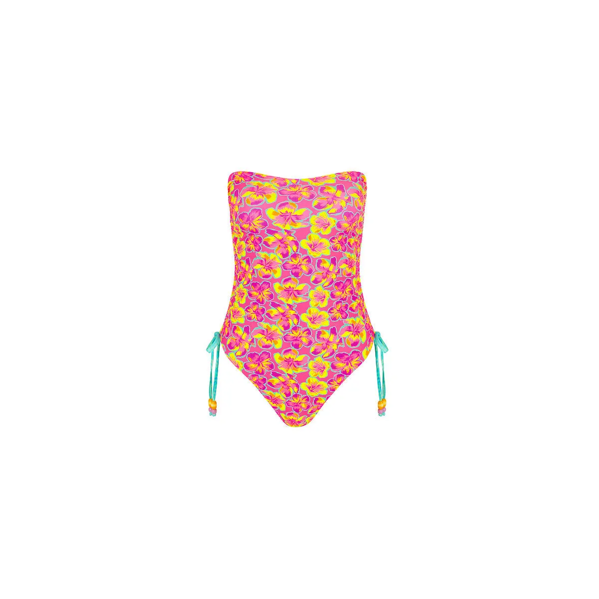Ruched Bandeau Classic Cut One Piece - Sun Pop sold by Kulani Kinis