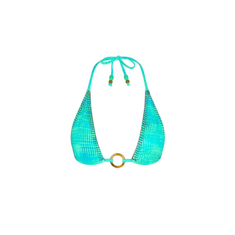 Lace Stitch Ring Halter Bikini Top - Summer Seas made by Kulani Kinis