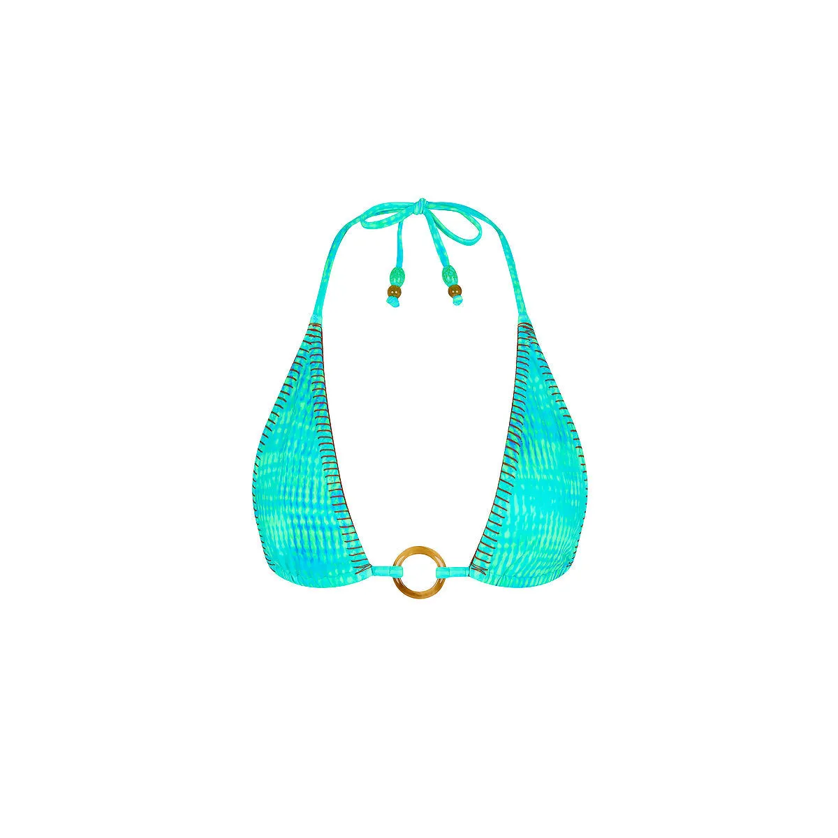 Lace Stitch Ring Halter Bikini Top - Summer Seas sold by Kulani Kinis