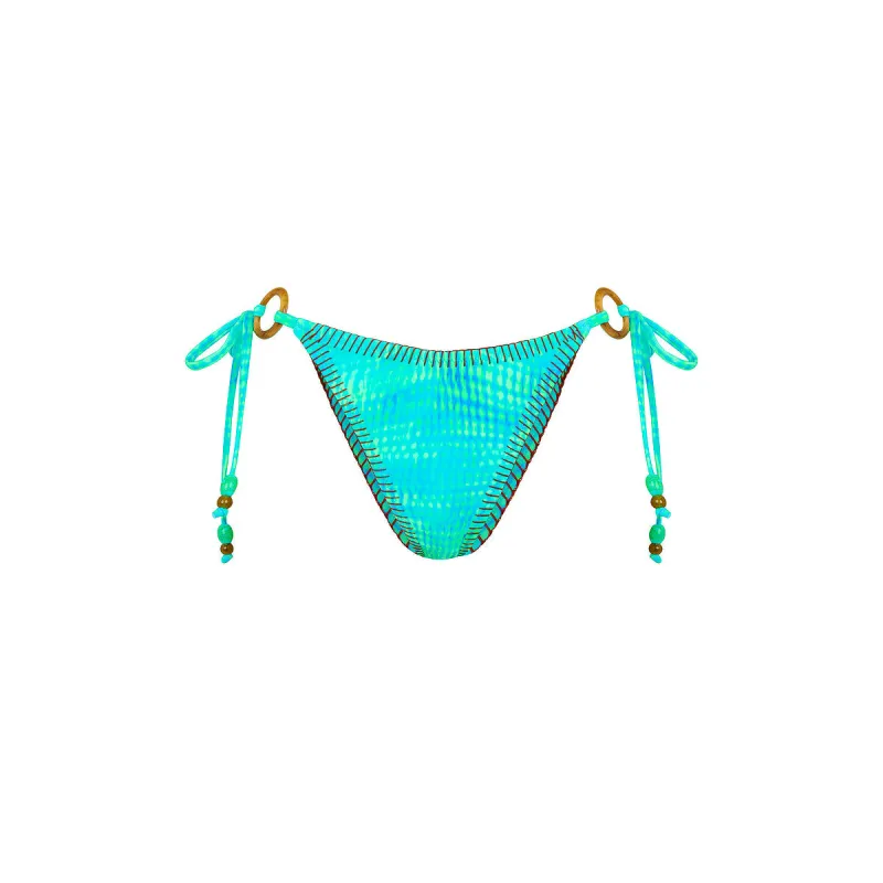 Lace Stitch Ring Tie Bikini Bottom - Summer Seas made by Kulani Kinis