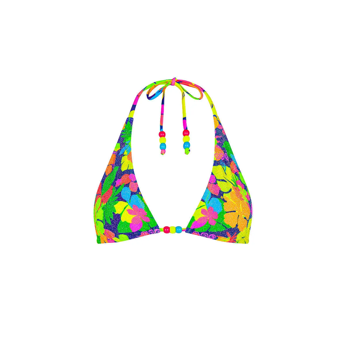 Classic Tie Halter Bikini Top - Neon Sunset sold by Kulani Kinis