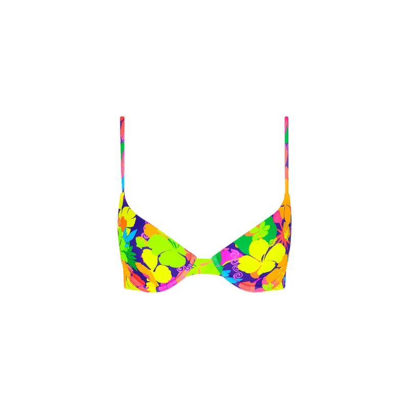 Slim Underwire Bra Bikini Top - Neon Sunset made by Kulani Kinis