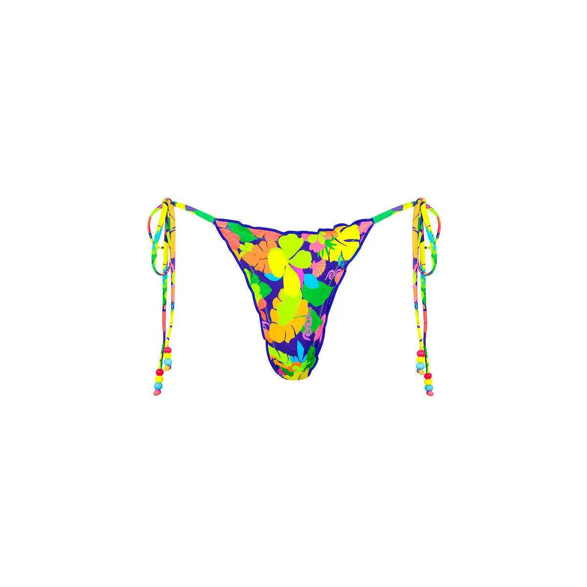 Lettuce Edge Thong Tie Bikini Bottom - Neon Sunset sold by Kulani Kinis