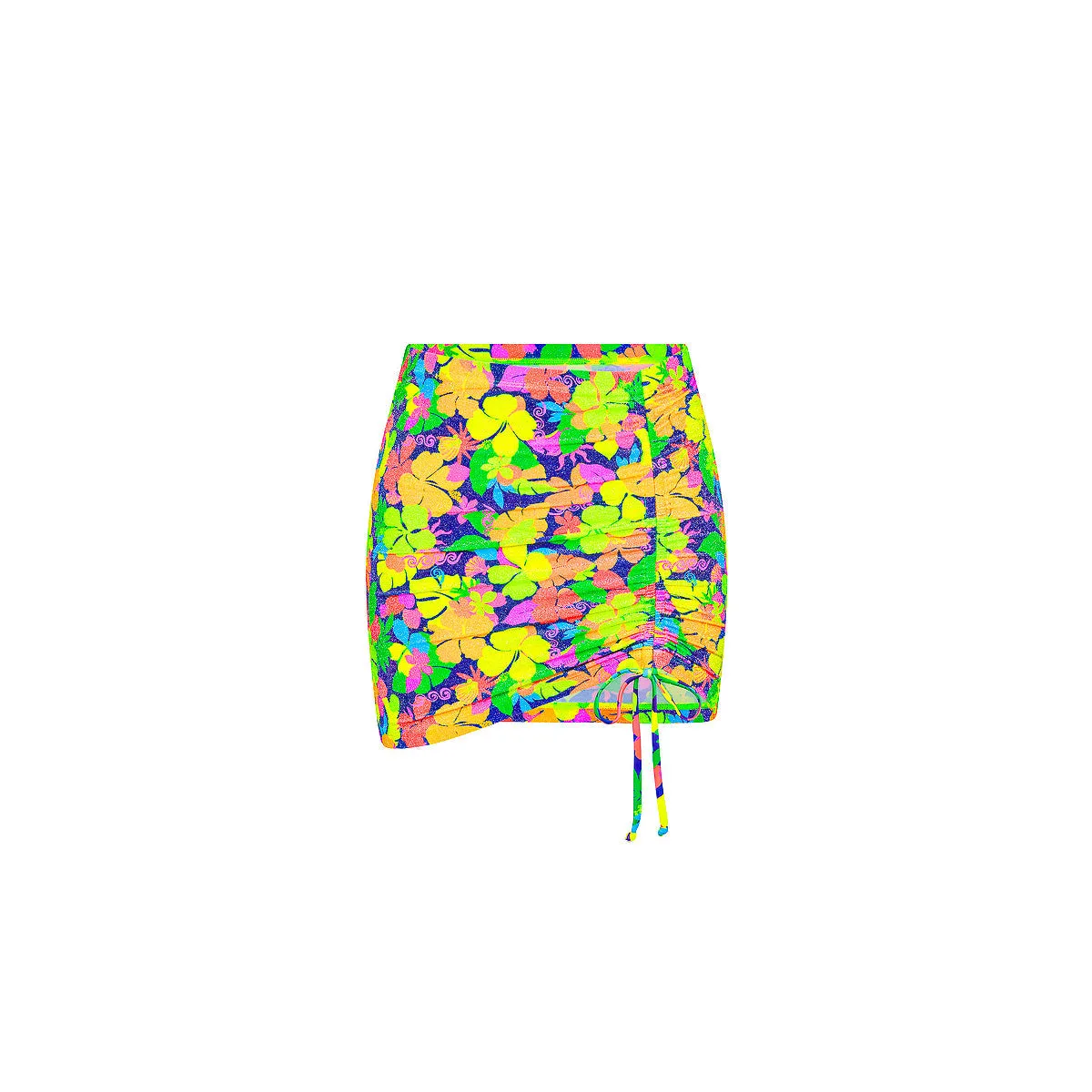 Ruched Tie Mini Skirt - Neon Sunset sold by Kulani Kinis