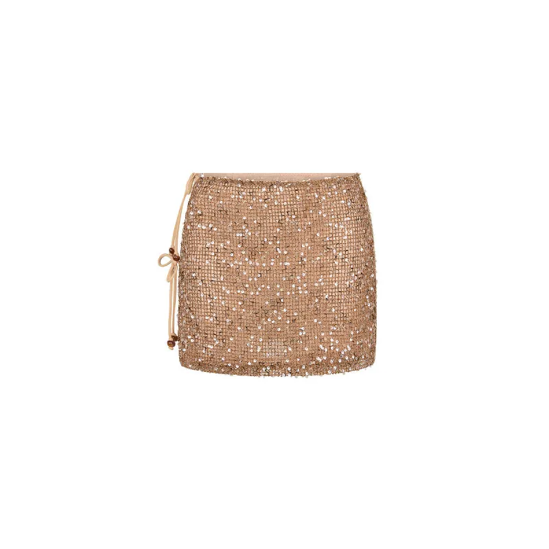 Double Tie Mini Skirt - Espresso Spritz made by Kulani Kinis