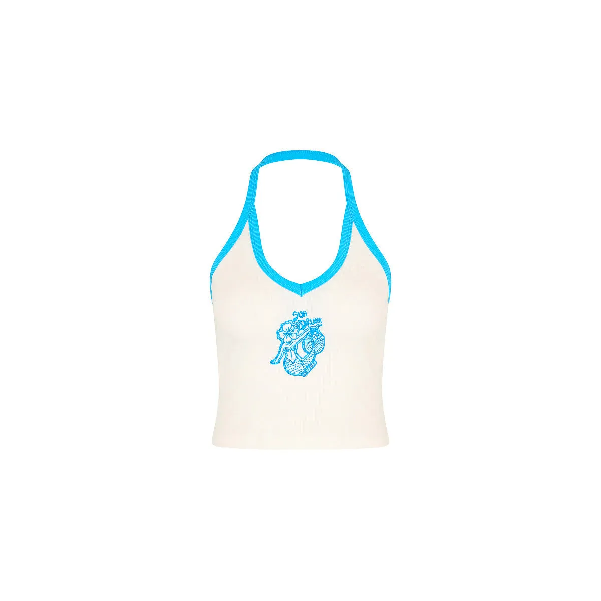 Embroidered Dip Halter Tank - Sun Drunk sold by Kulani Kinis