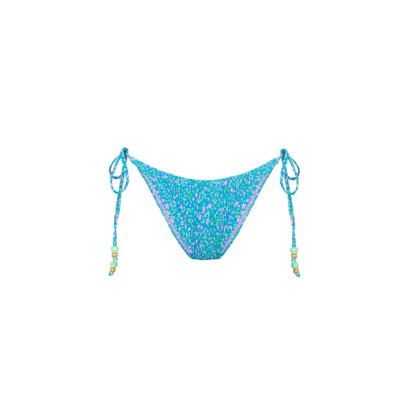 Shirred Dipped Cheeky Tie Bikini Bottom - Ocean Kisses made by Kulani Kinis