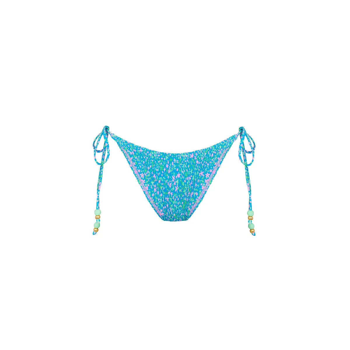 Shirred Dipped Cheeky Tie Bikini Bottom - Ocean Kisses sold by Kulani Kinis