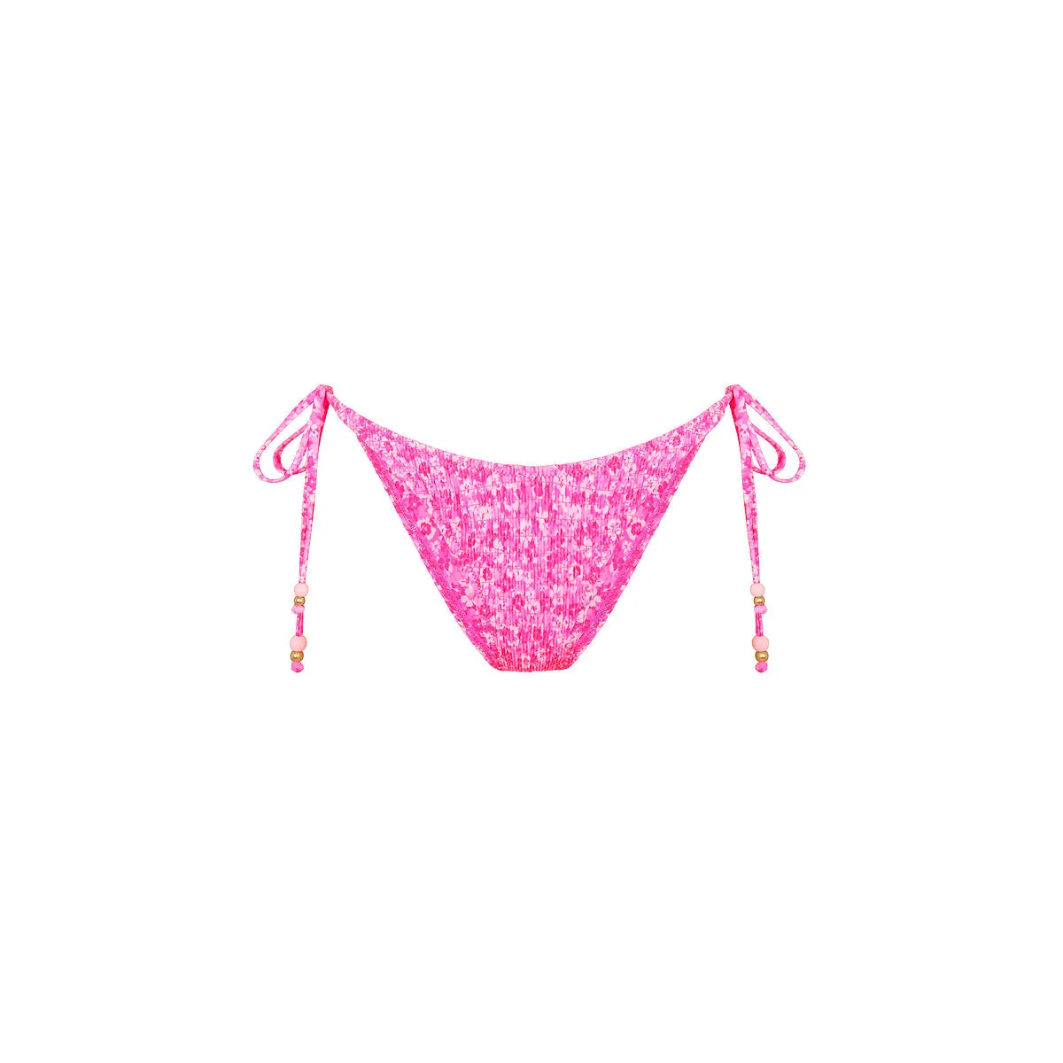 Shirred Dipped Cheeky Tie Bikini Bottom - Berry Burst sold by Kulani Kinis