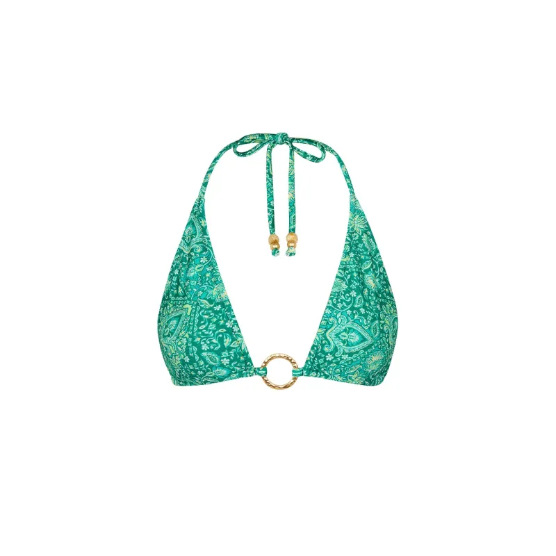Ring Halter Bikini Top - Emerald Aura made by Kulani Kinis