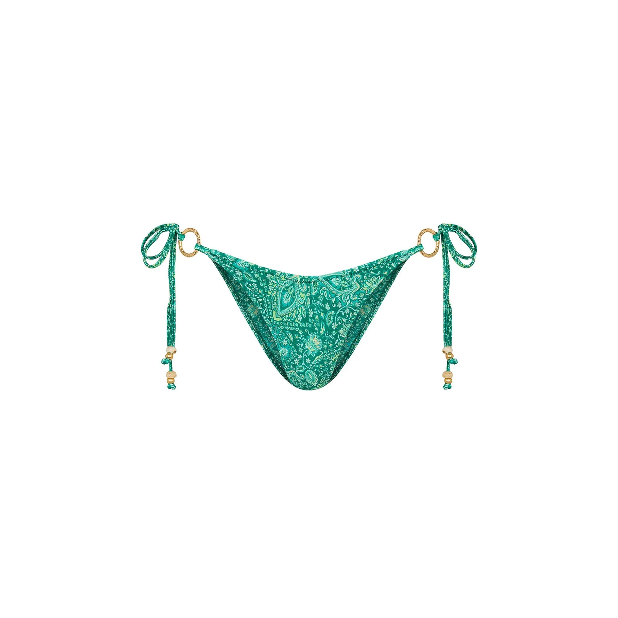 Ring Cheeky Tie Bikini Bottom - Emerald Aura sold by Kulani Kinis
