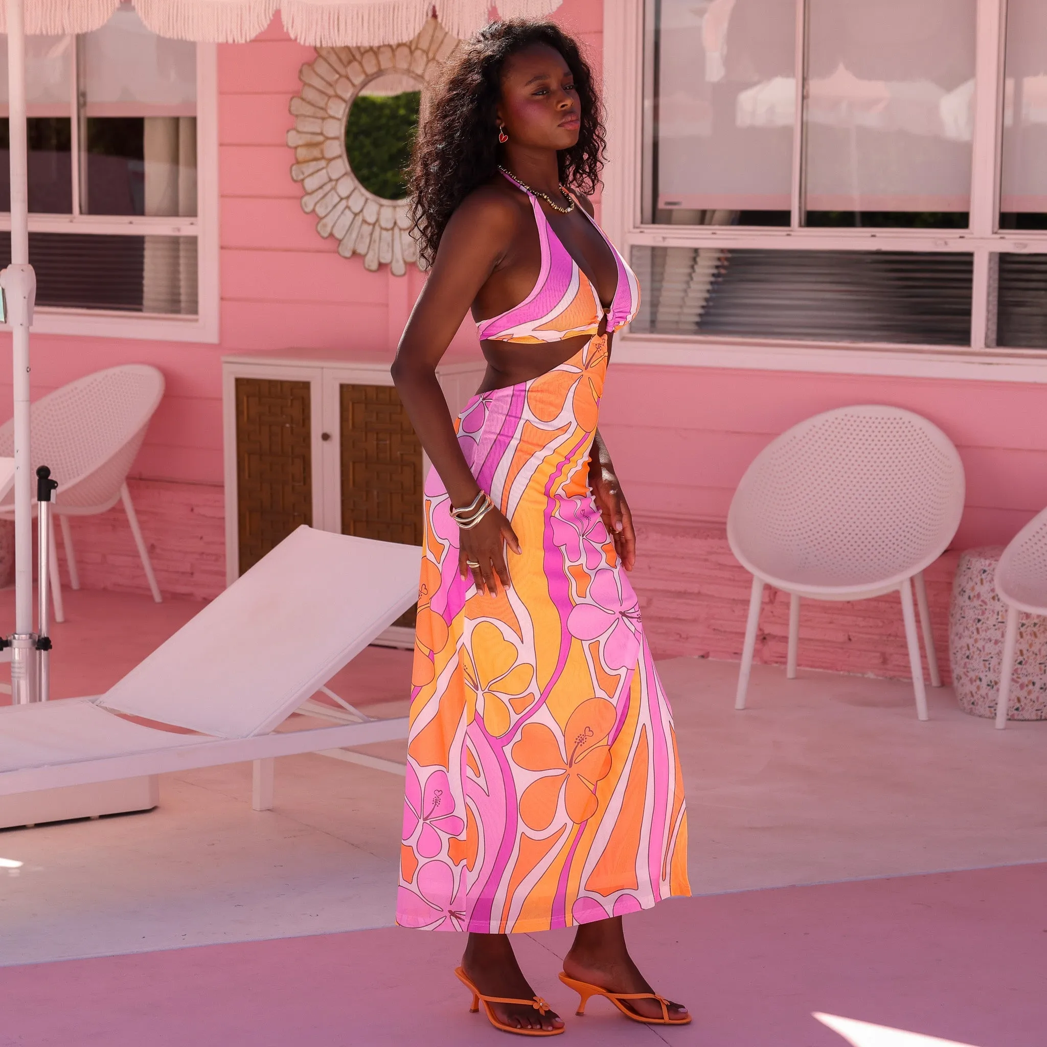 Mesh Ring Maxi Dress - Sunrise Swirl sold by Kulani Kinis product image thumbnail 5