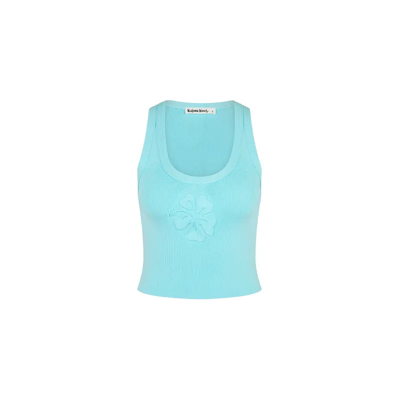 Embossed Knit Tank - Pretty Blue made by Kulani Kinis