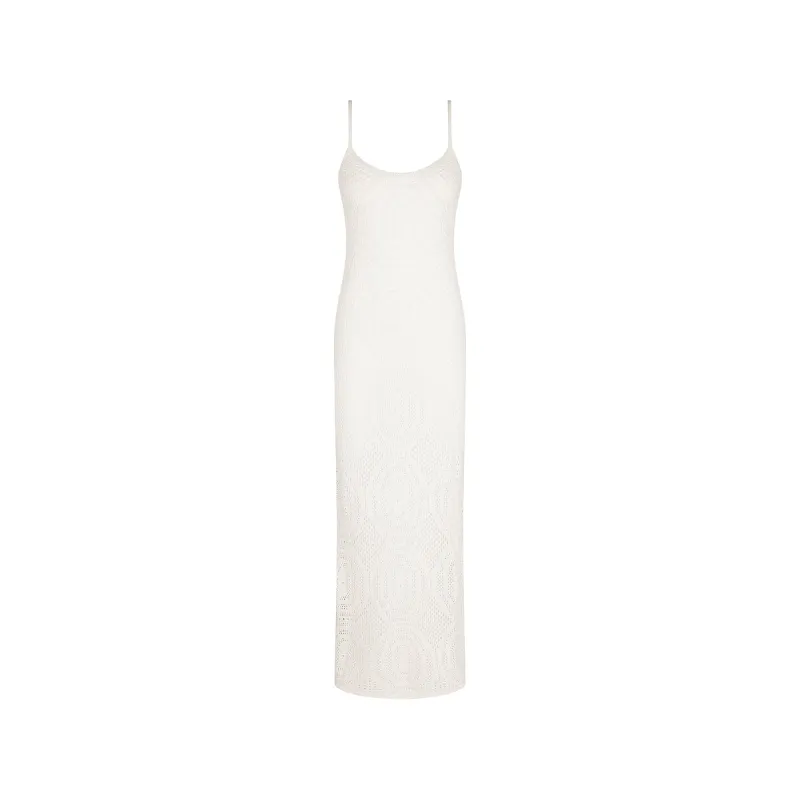 Crochet Lace Knit Maxi Dress - Whipped White made by Kulani Kinis
