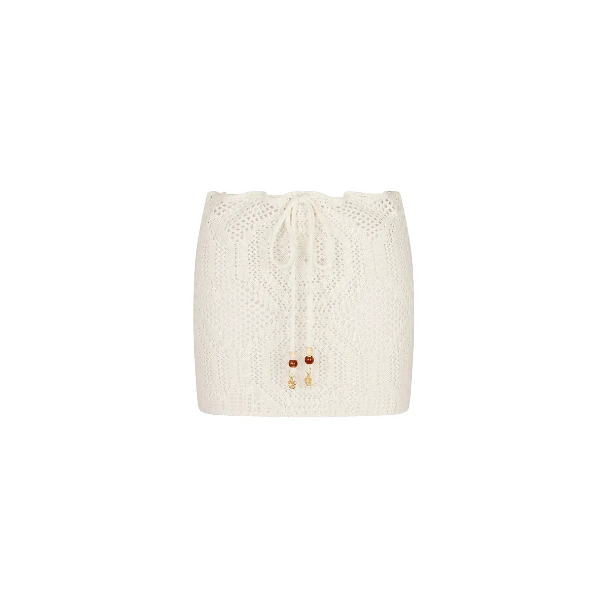 Crochet Lace Knit Mini Skirt - Whipped White sold by Kulani Kinis