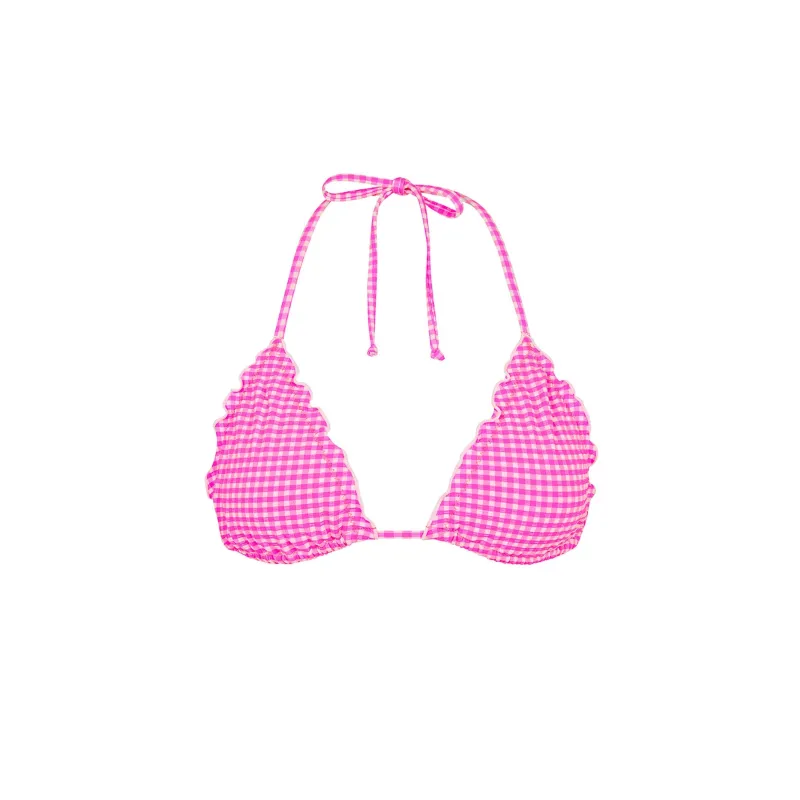 Lettuce Edge Bralette Bikini Top - Pink Diva made by Kulani Kinis