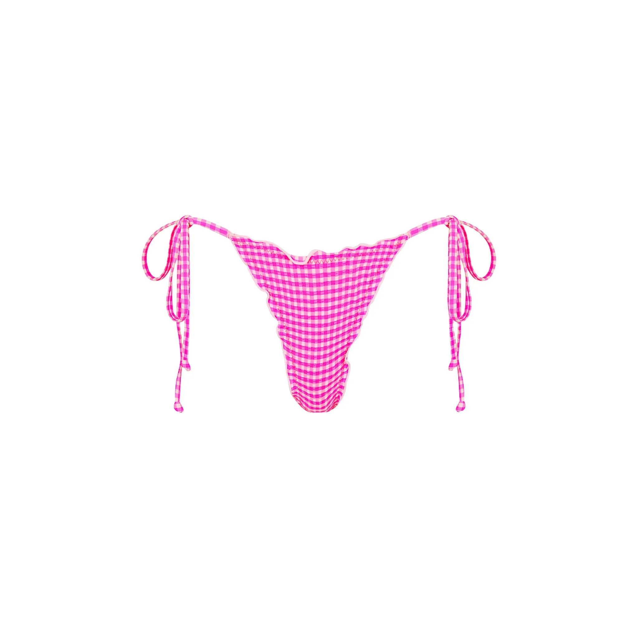 Lettuce Edge Thong Tie Bikini Bottom - Pink Diva sold by Kulani Kinis