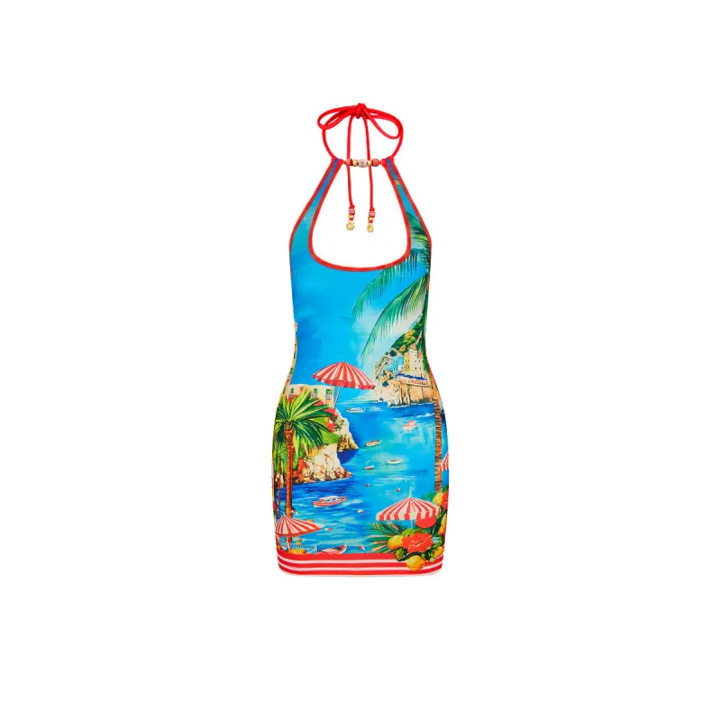 Beaded Halter Mini Dress - Mermaid Cove made by Kulani Kinis