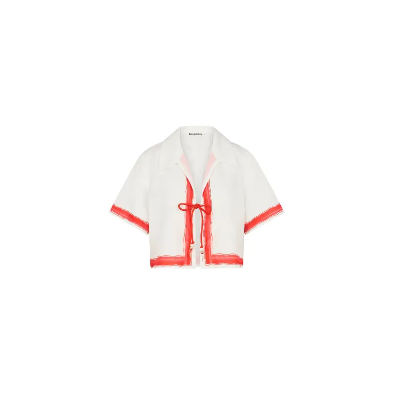 Short Sleeve Tie Up Shirt - Cherry Glaze made by Kulani Kinis