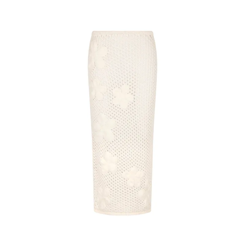 Applique Knit Maxi Skirt - Whipped White made by Kulani Kinis