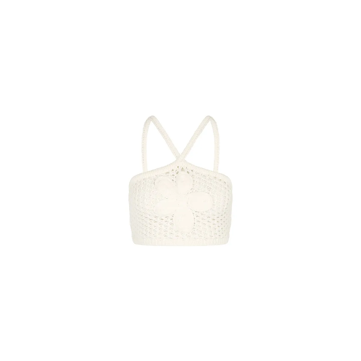 Applique Knit Halter Crop - Whipped White sold by Kulani Kinis