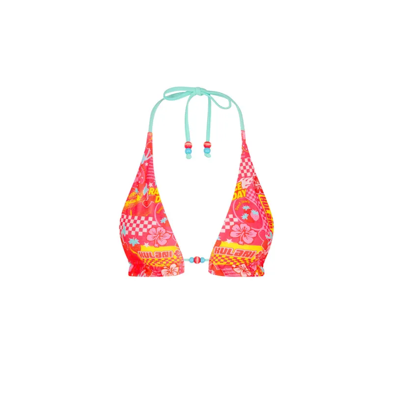 Frill Halter Bralette Bikini Top - Pitstop Paradise made by Kulani Kinis