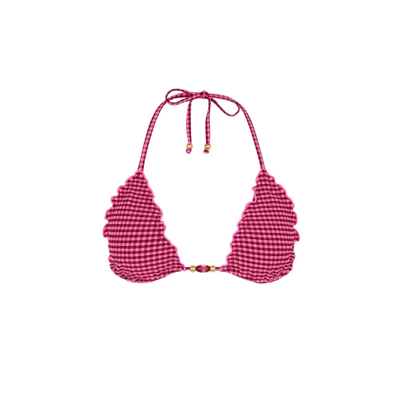 Lettuce Edge Bralette Bikini Top - Cherry Kiss made by Kulani Kinis