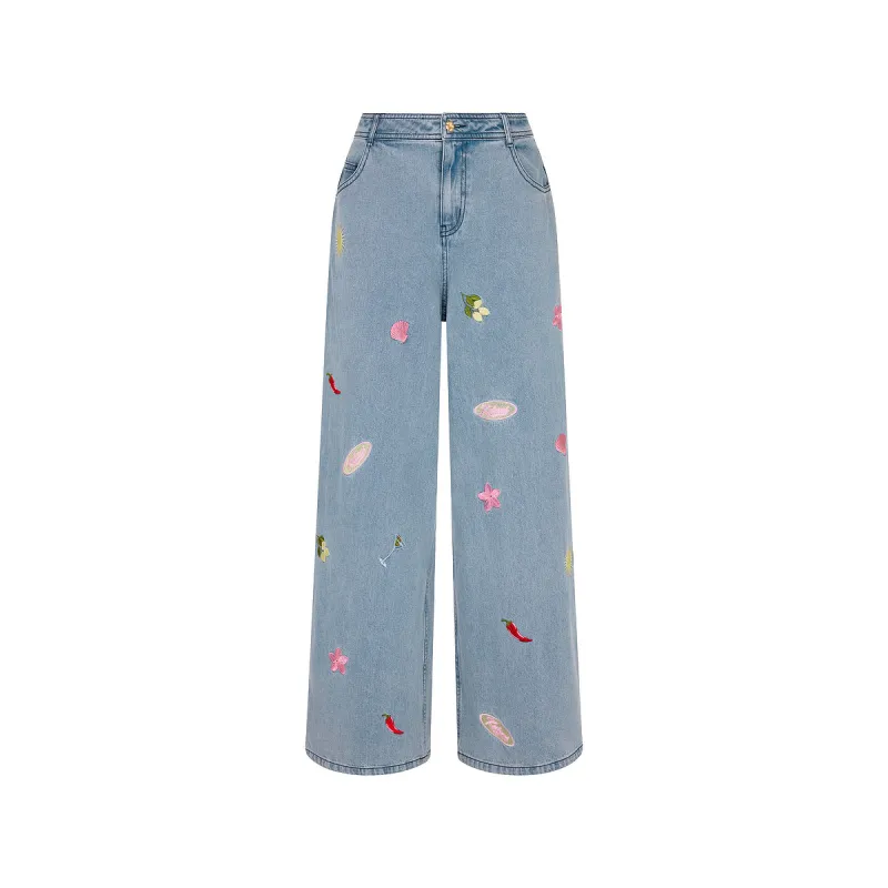 Straight Leg Embroidered Jean - Sunshine Springs made by Kulani Kinis