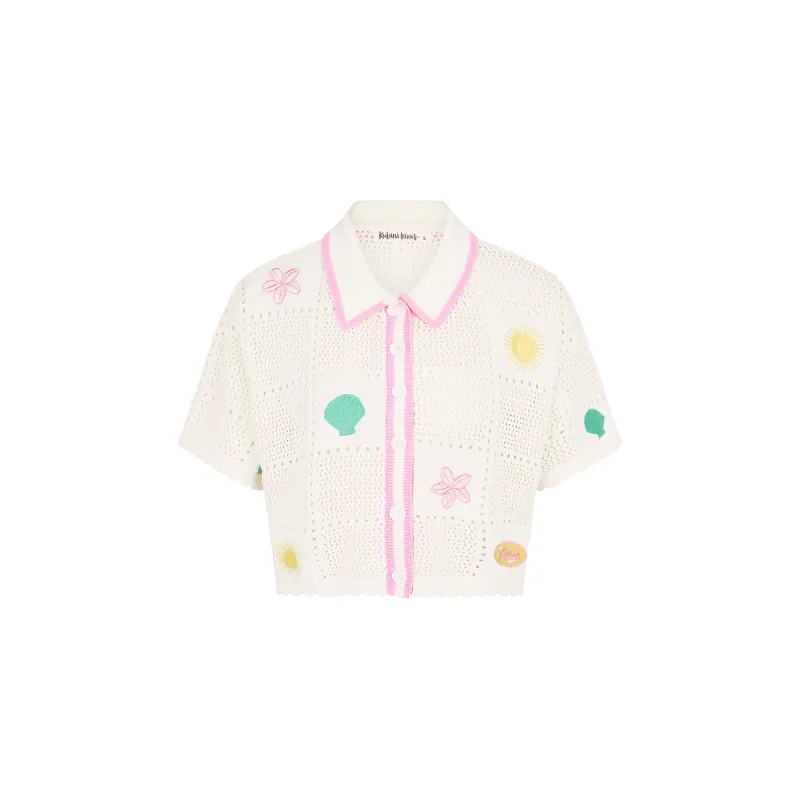 Embroidered Knit Shirt - Seashell Springs made by Kulani Kinis