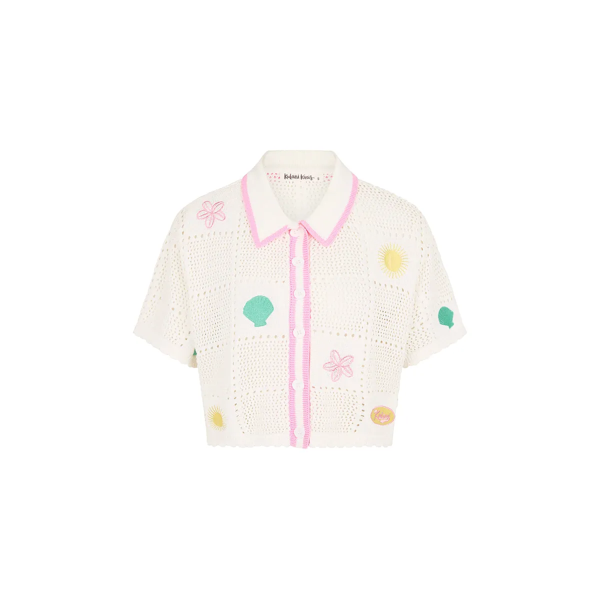 Embroidered Knit Shirt - Seashell Springs sold by Kulani Kinis