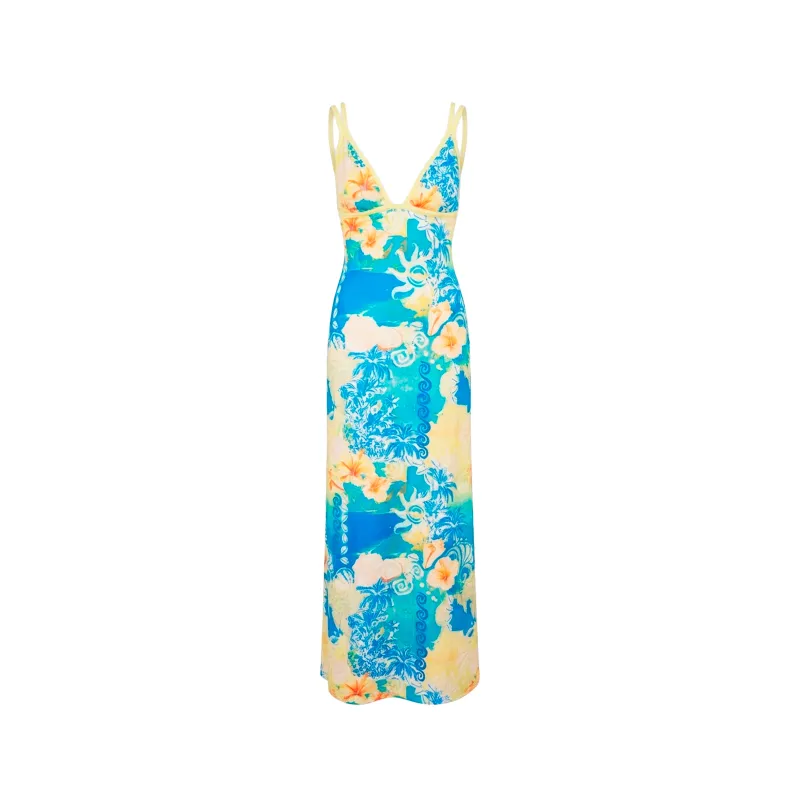 Isla Maxi Dress - Limoncello Lagoon made by Kulani Kinis