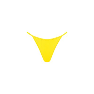 Tanning Thong Bikini Bottom - Sunshine Yellow Ribbed sold by Kulani Kinis