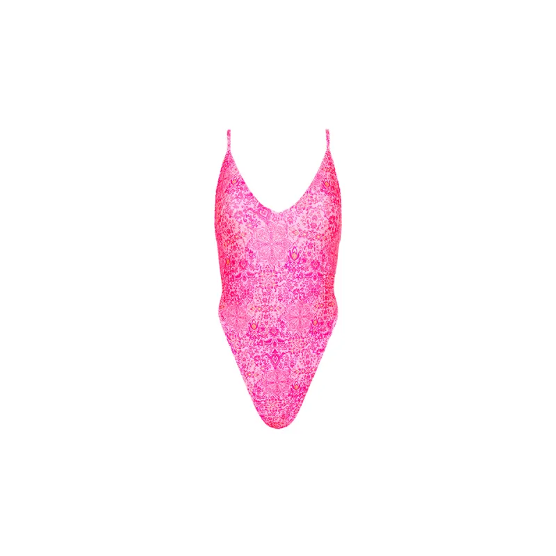 Plunge Cross Back One Piece - Rose Quartz sold by Kulani Kinis