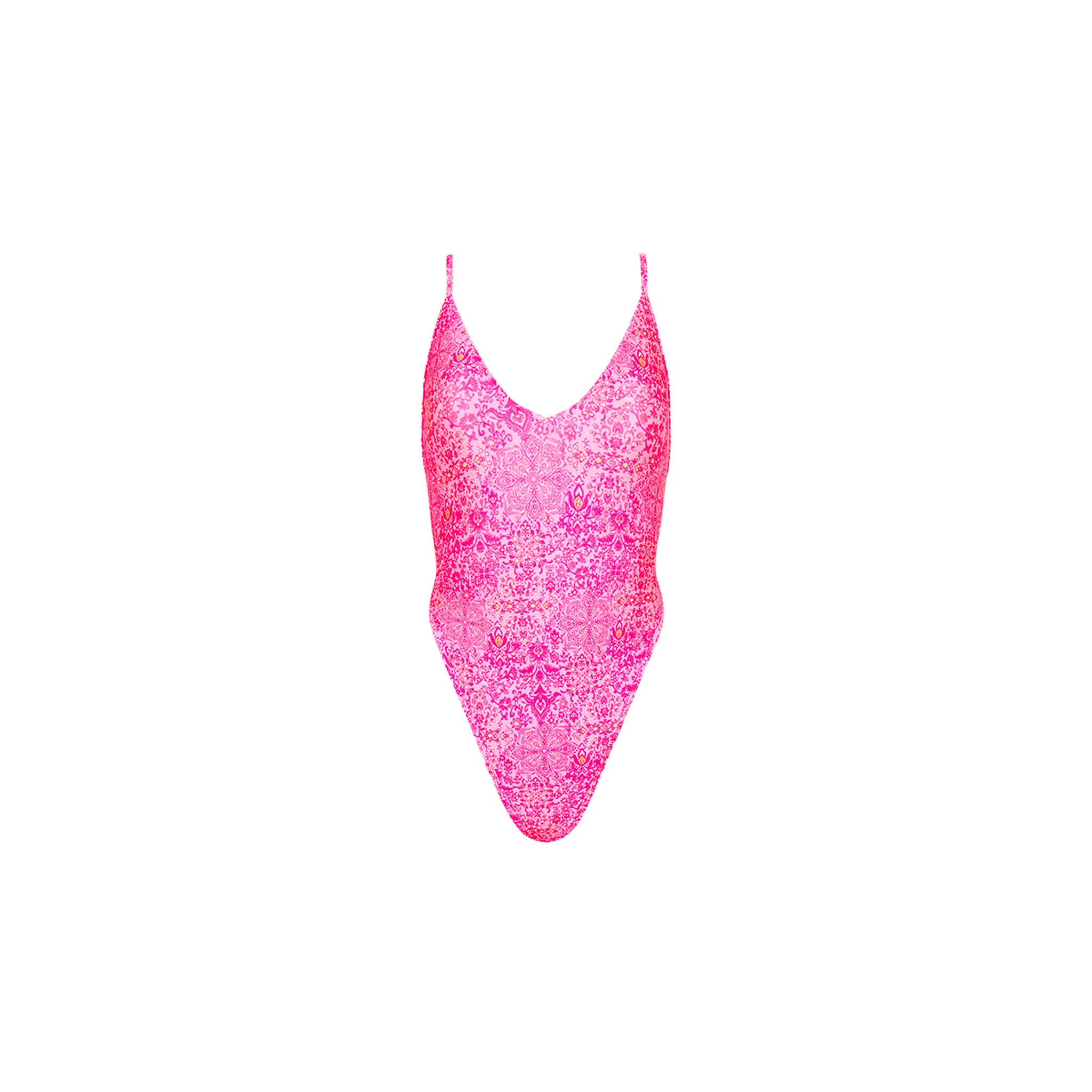 Plunge Cross Back One Piece - Rose Quartz sold by Kulani Kinis
