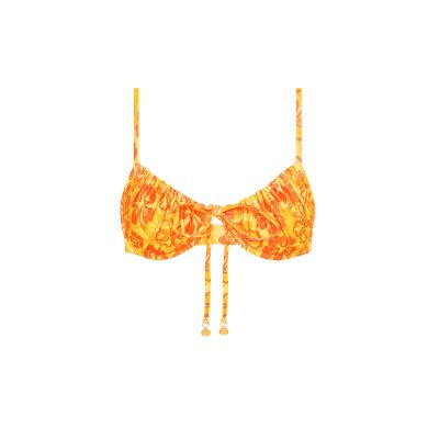 Ruched Underwire Bra Bikini Top - Tangerine Dreams sold by Kulani Kinis