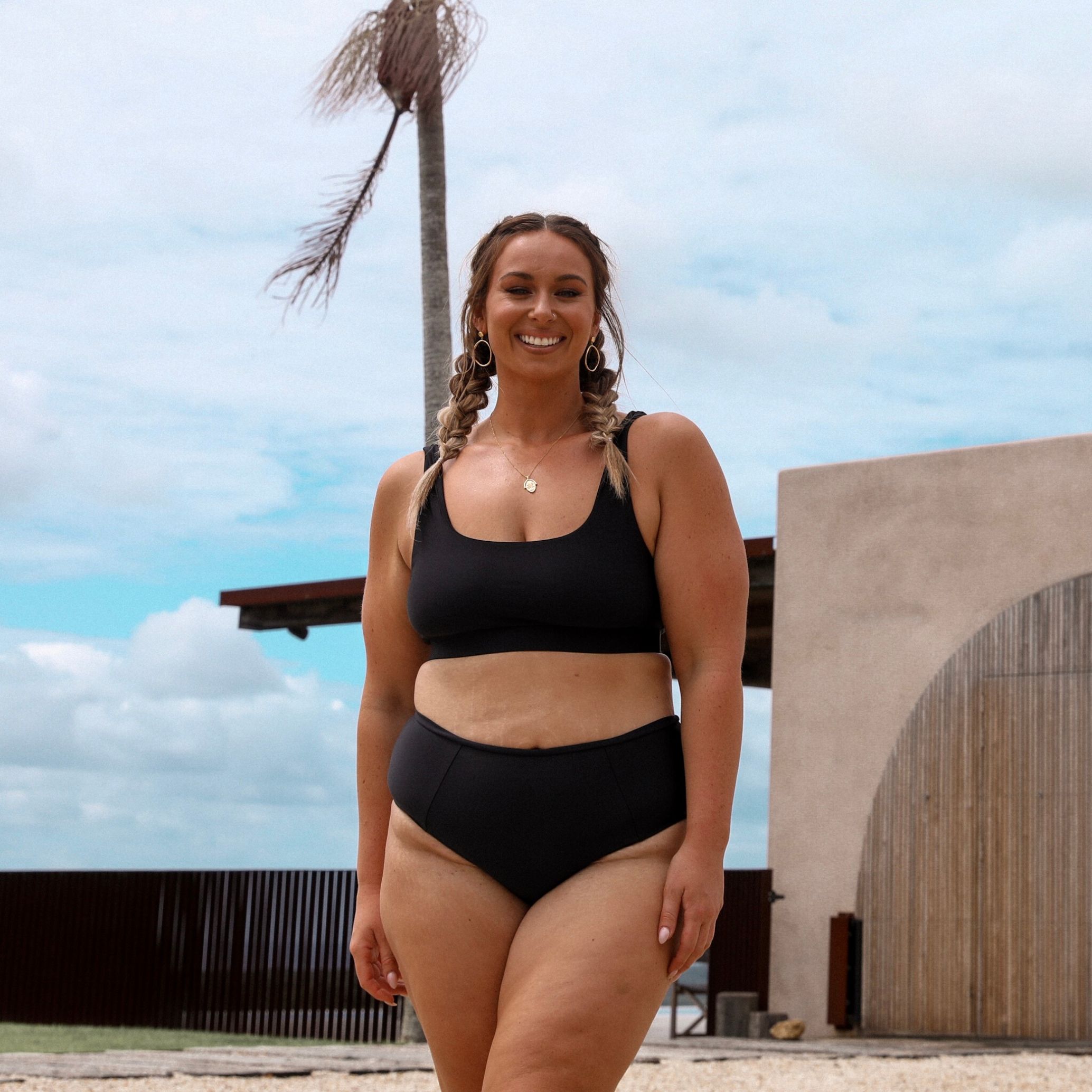 High Waist Panel Bikini Bottom - Pitch Black sold by Kulani Kinis product image thumbnail 5