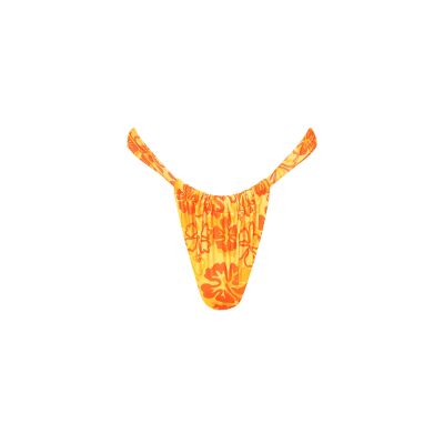 Ruched Thong Bikini Bottom - Tangerine Dreams sold by Kulani Kinis