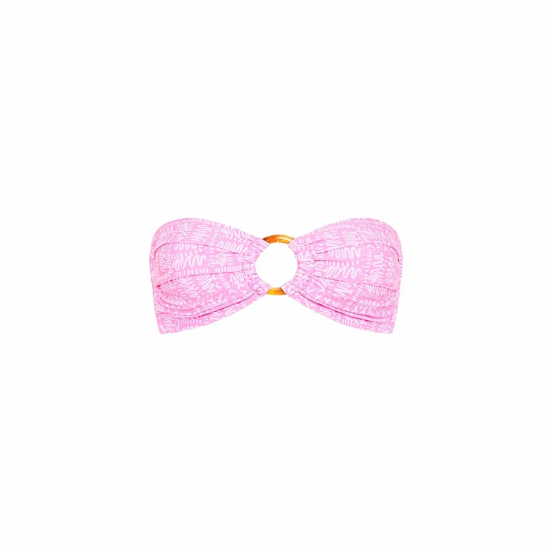 Strapless Bandeau Bikini Top - Strawberry Milkshake sold by Kulani Kinis