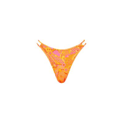 Twin Strap Cheeky Bikini Bottom - Citrus Sunrise sold by Kulani Kinis