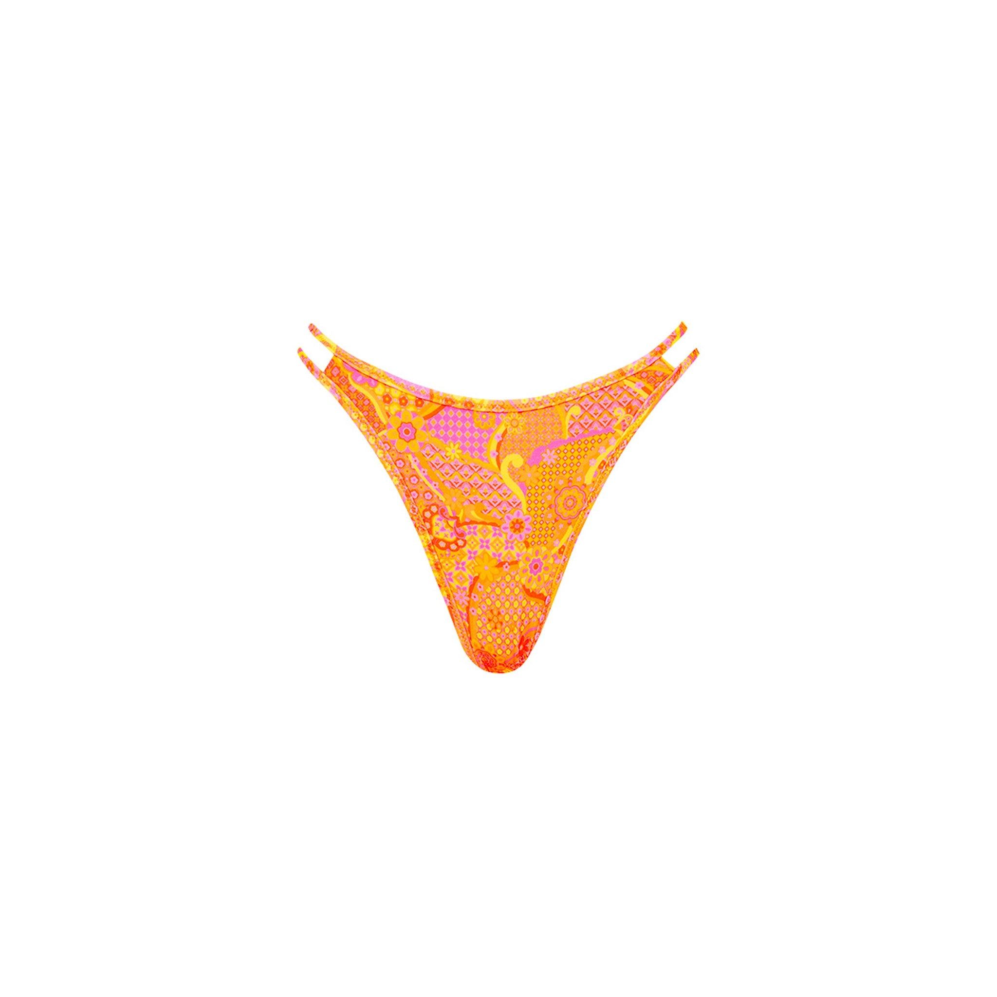 Twin Strap Cheeky Bikini Bottom - Citrus Sunrise sold by Kulani Kinis