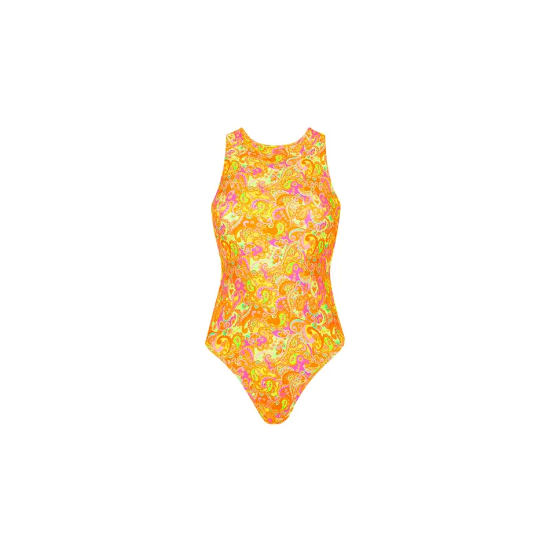 Retro High Neck One Piece - Tiki Tango sold by Kulani Kinis