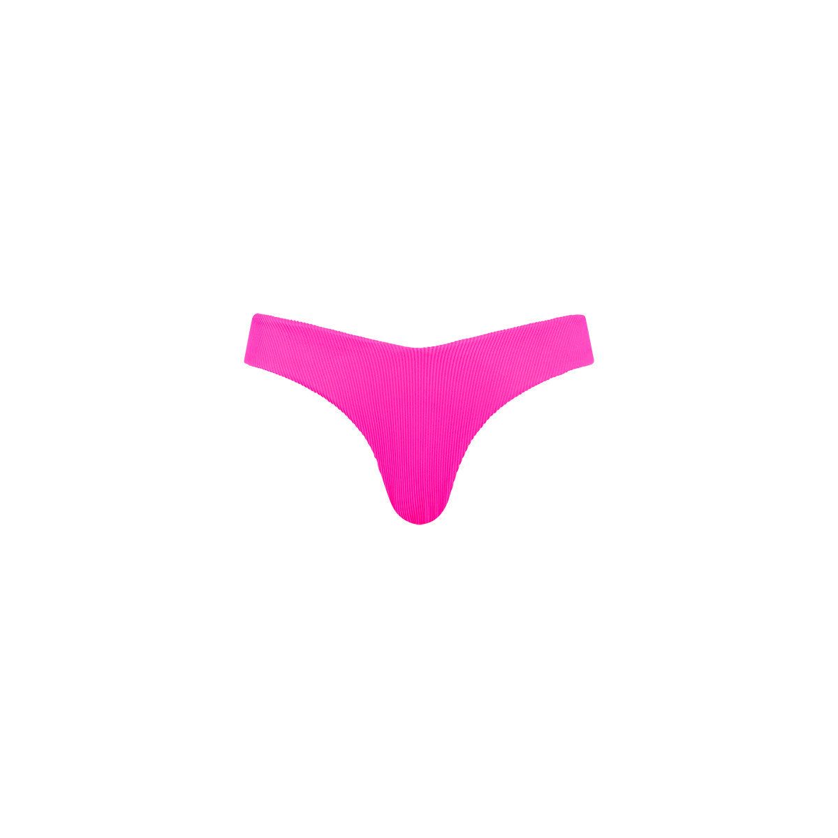 Cheeky V Bikini Bottom - Flamingo Pink Ribbed sold by Kulani Kinis