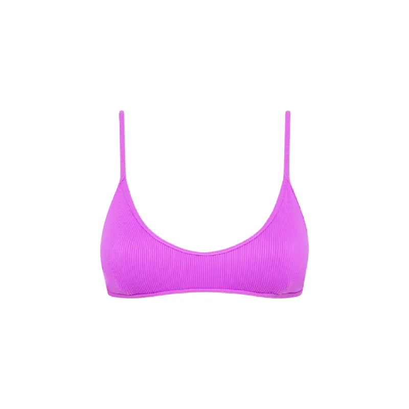 Minimal Tie Back Bikini Top - Electric Violet Ribbed sold by Kulani Kinis